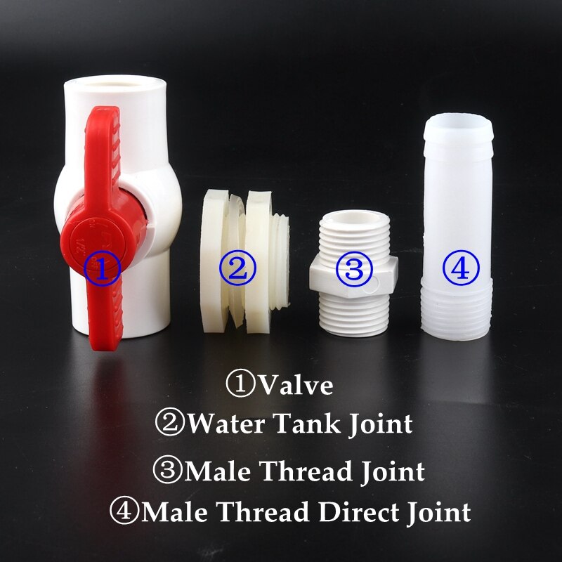 1Set White Hose Drainage Accessories Aquarium Fish Tank Drain Joint Aquarium Pagoda Connector Combination Valve