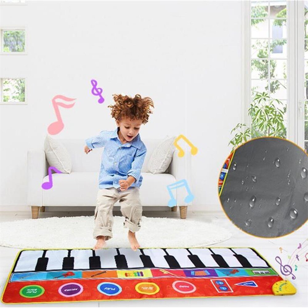 148 * 60cm/ 58 * 24in musikmatta vikbar pianomatta barn tangentbord elektronisk musik matta touch spela lärande sång filt