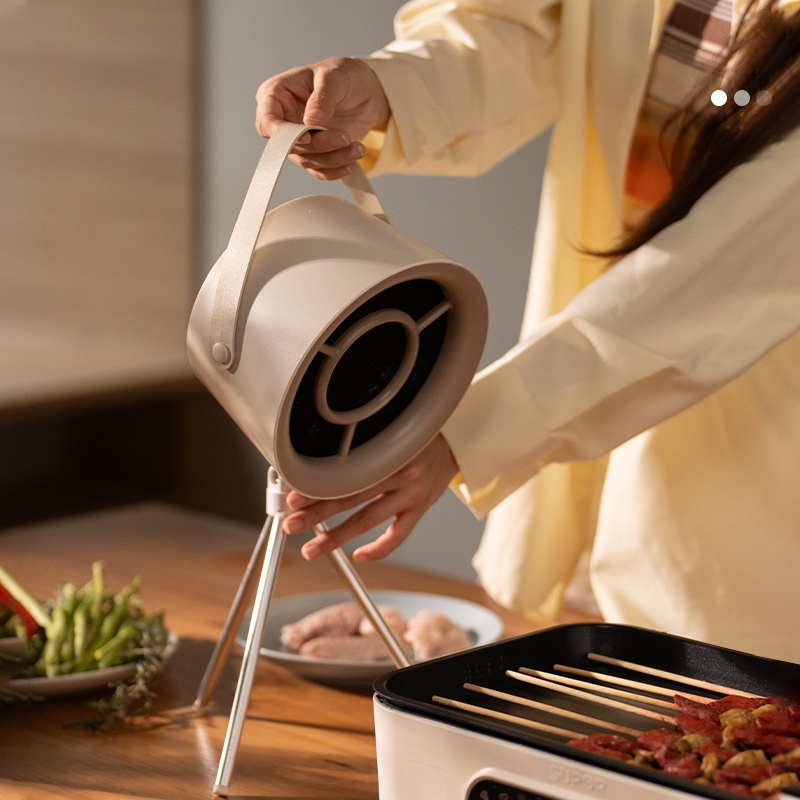 Utendørs grill kjøkkenvifte skrivebord mini bærbar avtrekksvifte husholdning kjøkkenvifte luftrensing