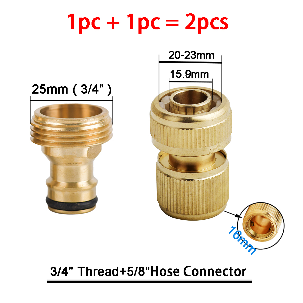 1Sets Garden Hose Quick Connect Water Hose Fitting, 3/4 Inch 1/2 Inch Brass BSP Female And Male Connector: Burgundy