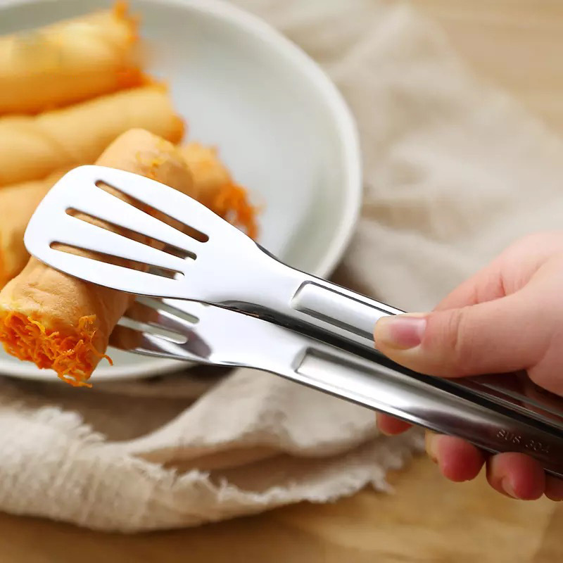 Stainless Steel Food Tongs Kitchen Utensils Buffet Cooking Tool Anti Heat Bread Clip Pastry Clamp Barbecue Kitchen Steel