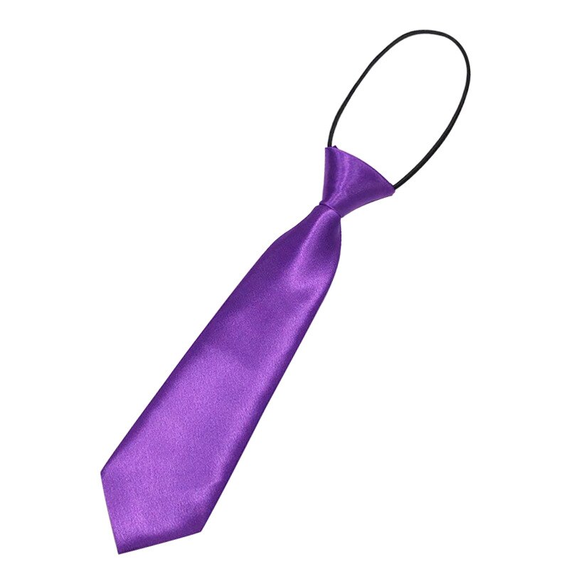 Cravate élastique à la pour garçons et filles, pour enfants, pour mariage, couleur unie