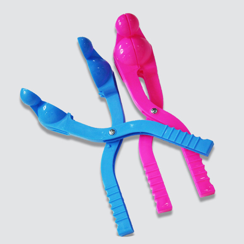 2PCS Cartoon Lustige Kinder Kampf Werkzeug Outdoor Maker Winter Sand Form Gelegentliche Farbe Schneeball Clip Spielzeug PP Kompakte