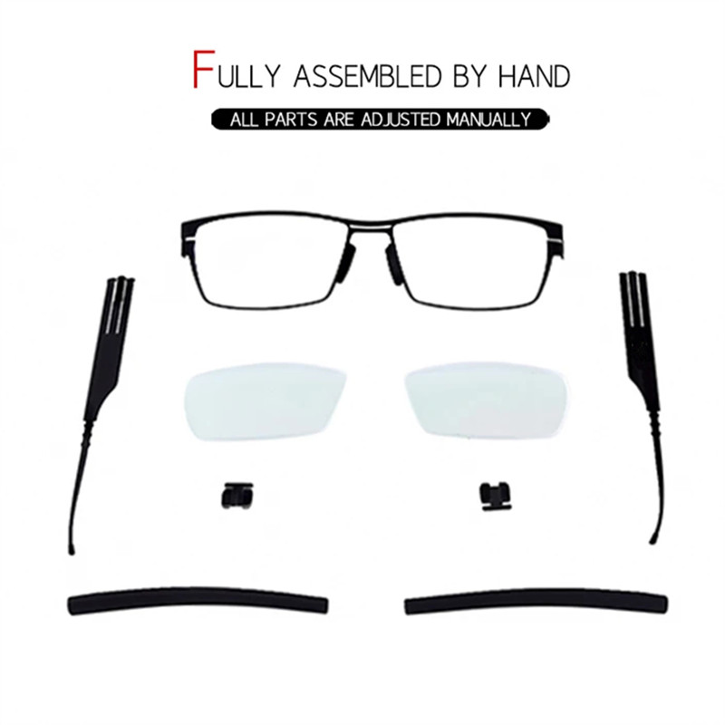 Germany Brand Berlin Screwless Eyeglasses Men Women Lightweight Optical Glasses Frame with Clip-on Polarized Sunglasses