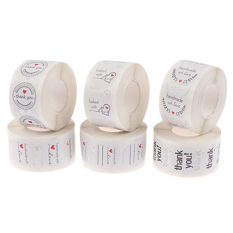 500Pcs/roll Thank You Sticker for seal label scrapbooking Kraft sticker Baking