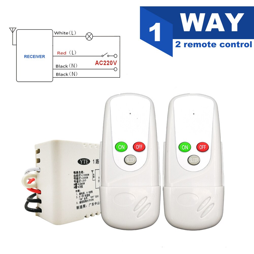 AC 220V 4 Manier 5 Stukken OP/OFF Multifunctionele Intelligente Digitale Lampen Draadloze Afstandsbediening Schakelaar voor Plafond kristallen Lamp: 1 way 2telecontrols