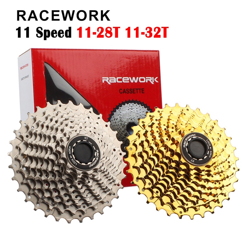Road Bike Cassettes 11 Speed 11-28T Gold Cassette BMX Cycling Bicycle FreeWheel Aluminum and Steel Flywheel 11-32T