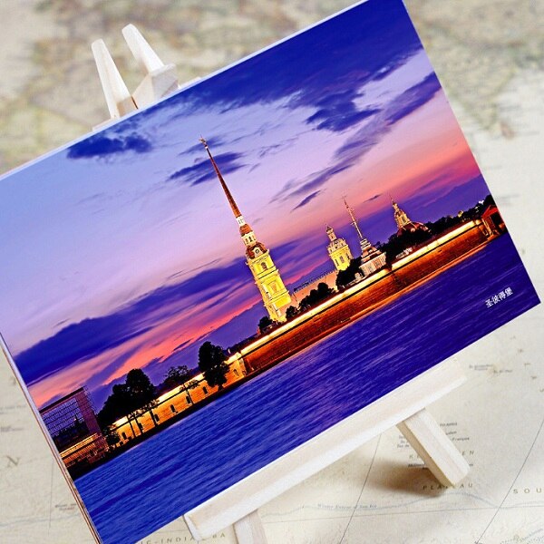 6 Sheets/Set Charmante Stad Serie Stedelijke Landschap Postkaart Wenskaart Boodschap Kaart Verjaardag Card: St.Petersburg