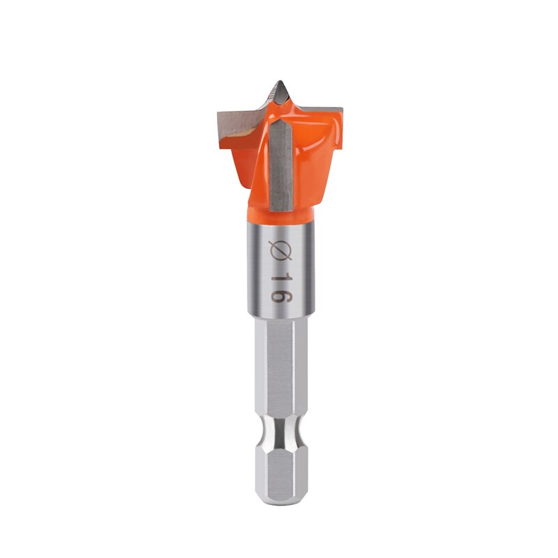 16-35Mm Tungsten Carbide Hout Scharnier Boring Boor Forstner Gatenzaag Met 1/4 Hex schacht Voor Plactic Hout: 16mm