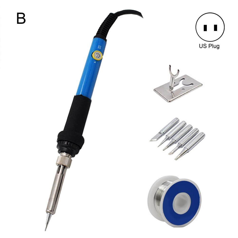 EU/US Plug 110V/220V Adjustable Temperature Electric Soldering Iron Pen Handle Solder Station Tool Welding Repair Rework: B / US