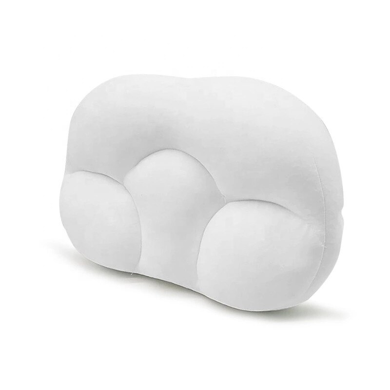 Almohada de Airball Micro para dormir en la nube, cojín 3D para el cuello y la cabeza, para aliviar la presión del huevo: white pillow no case