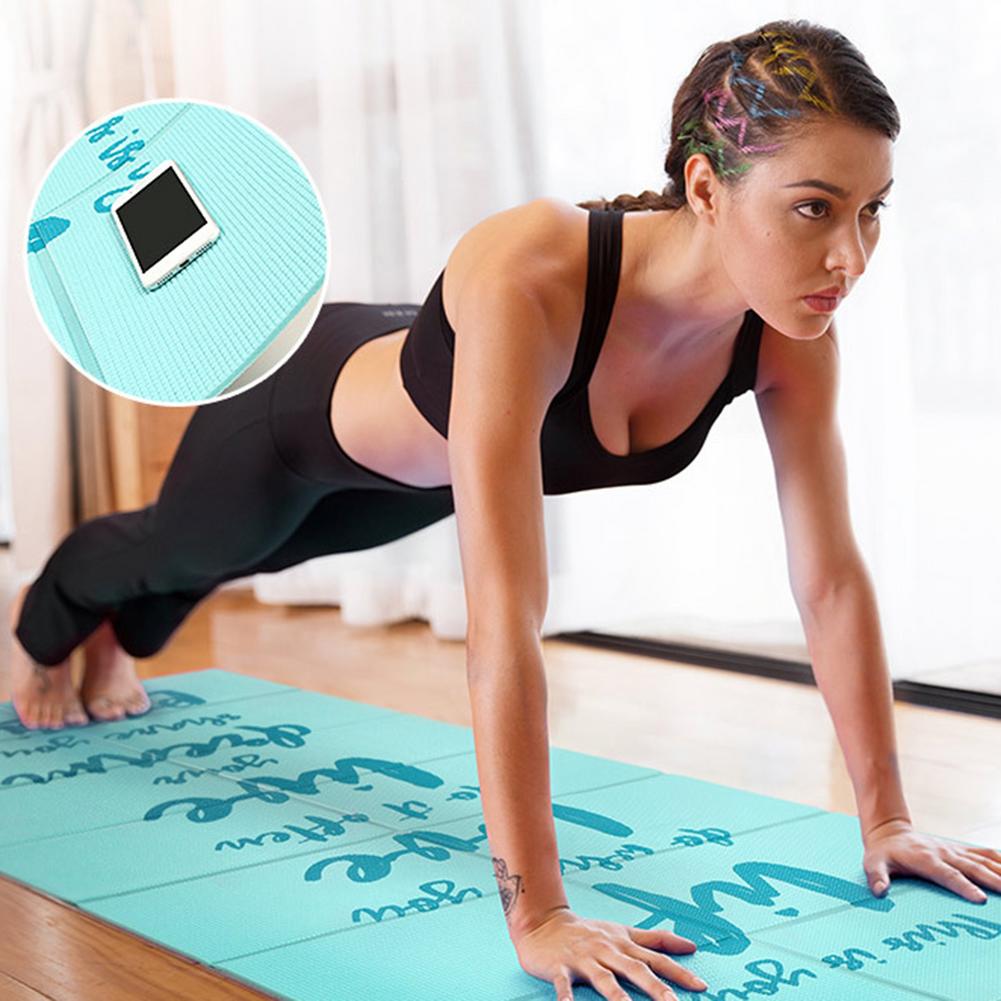 Folding EVA Yoga Pose Mat With Position Line Non Slip Carpet Mat For Beginner Environmental Fitness Gymnastics Mats With Bag