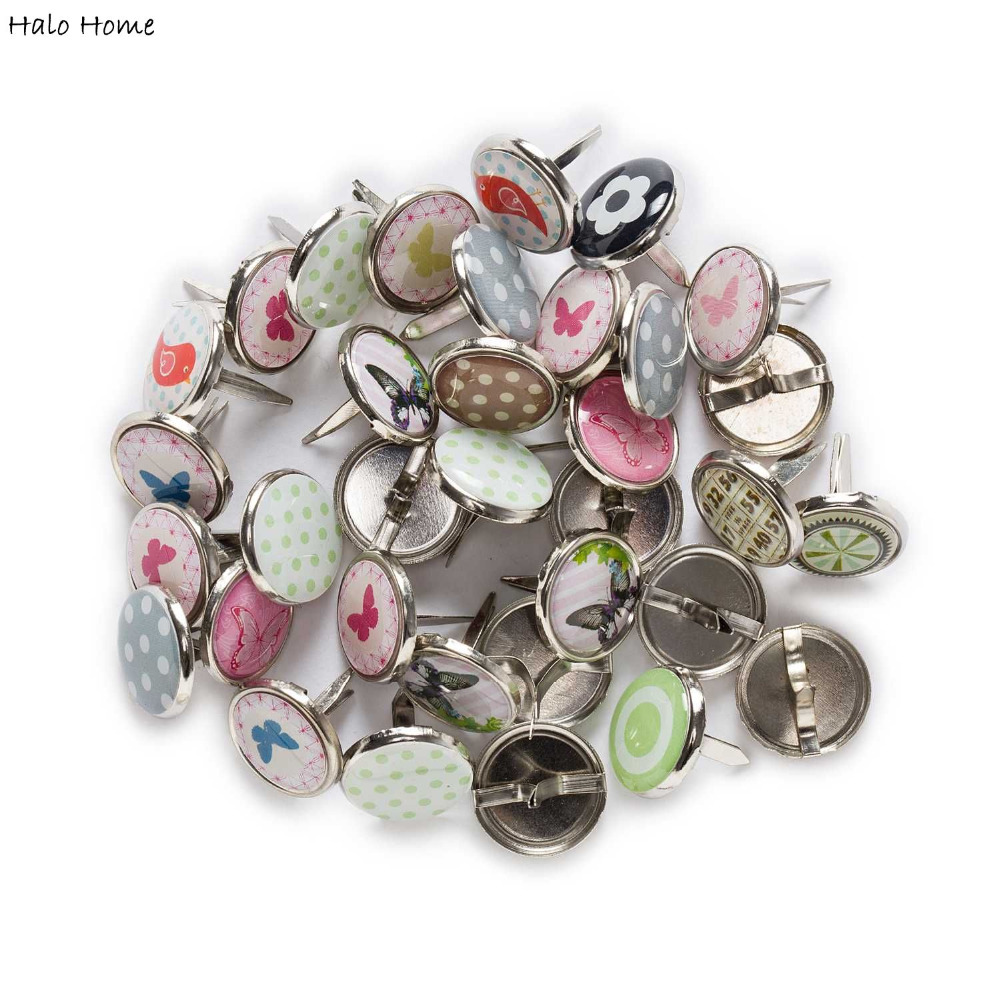 Tachuelas redondas de Metal para álbum de recortes, adornos hechos a mano, fabricación de tarjetas, remaches decorativos, 9-25mm, 10 Uds.