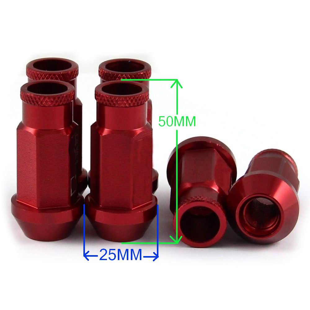 Spec Racing Aluminium legierung Rad Lug Muttern Schraube M12x1.5/1,25 Länge 50mm/40mm für 95% autos 20 teile/los