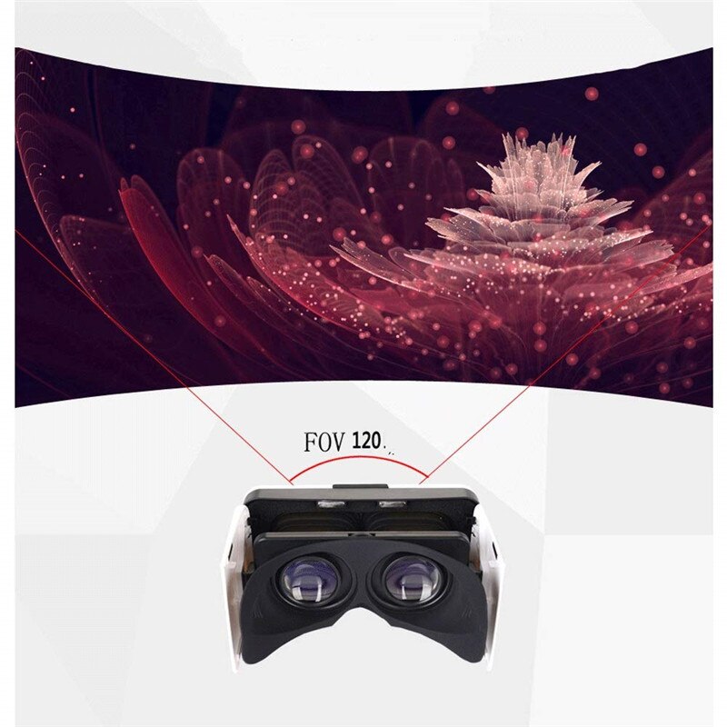Opvouwbare vr-bril, draagbare 3d virtual reality vr slimme digitale brillen voor 3d vr-filmspellen (4.7-6 inch telefoons