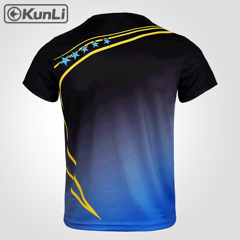 Camiseta de tenis de manga corta de Kunli para hombre deportes al aire libre ropa de bádminton para correr camiseta de voleibol de baloncesto