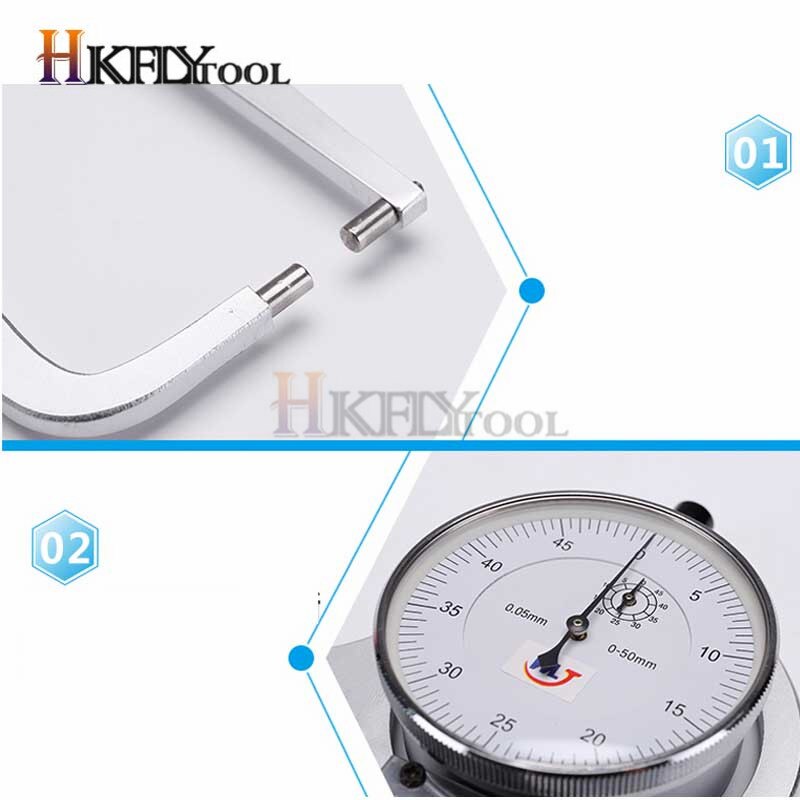 0-50mm x125mm Outside Dial Caliper Gage 0-50mm skinfold caliper caliper gauge Snap Gauge штангенциркуль линейка