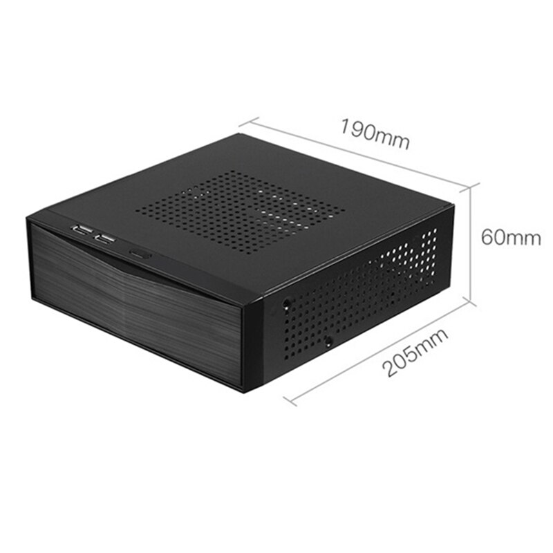 Mini ITX fallen + 84W 12V Energie Gremium HTPC Chassis USB 2,0 ITX Gehäbenutzen Industrielle Steuerung Chassis mit zurück Halterung