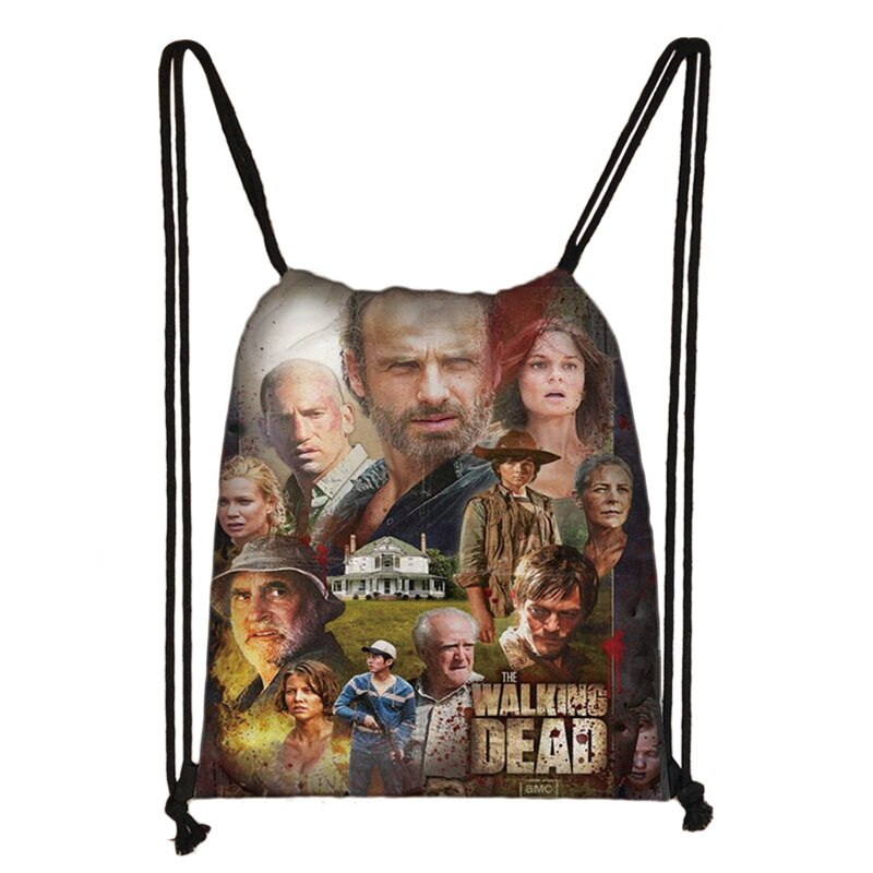 Die Walking Dead Kordelzug Tasche Druck Rucksack Täglichen Casual Jungen Mädchen rucksack Kordelzug Taschen: 007