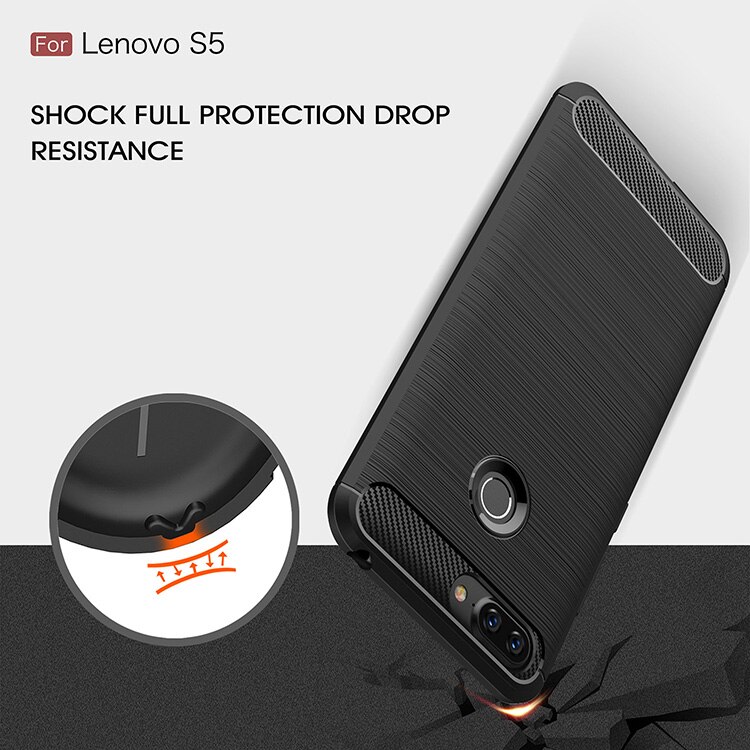 Voor Lenovo S5 Carbon Fiber Cover Anti Klop Silicone Soft TPU Geborsteld voor Lenovo S5 K520 K8 NOTE Z5 Case