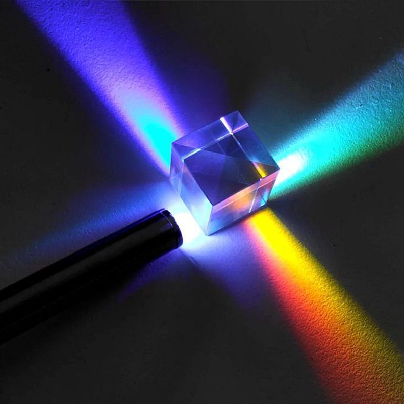 Farverig combiner splitter kryds dikroisk terning rgb prisme optisk glas trekantet prisme til undervisning i lysspektrum fysik 20mm