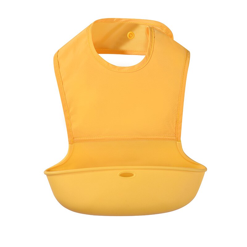 Baby Bib Pure Kleur Siliconen Waterdicht Bib Drie-Dimensionale Speeksel Pocket Gratis Opbergdoos