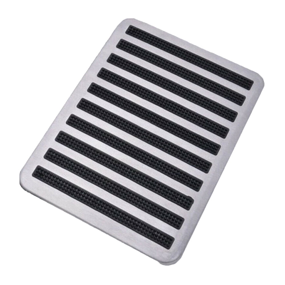 1 stk rustfritt stål+gummi gulvteppematte lapp fot hælplate pedalpute til bil biltilbehør bilmatter