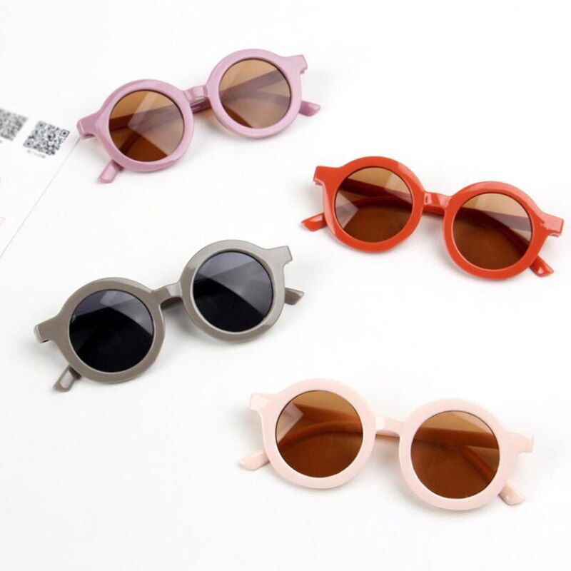 Gafas de sol con forma redonda para niños y niñas, anteojos de sol infantiles bonitos con de dibujos animados, gafas de sol redondas de estilo urbano, gafas de bebé