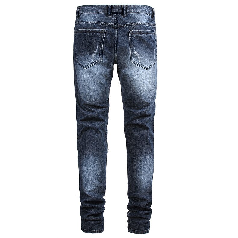 Homme déchiré jean trou Denim pantalon pantalon stylé jean