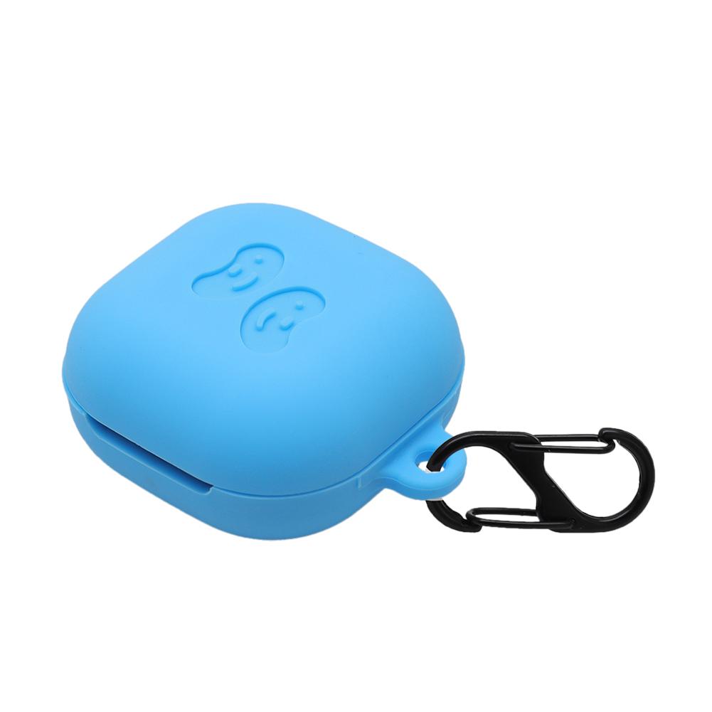 Siliconen hoesje voor galaxy buds live koptelefoonhoesje bluetooth koptelefoonhoesje headset beschermhoesje met haakje: Hemelsblauw