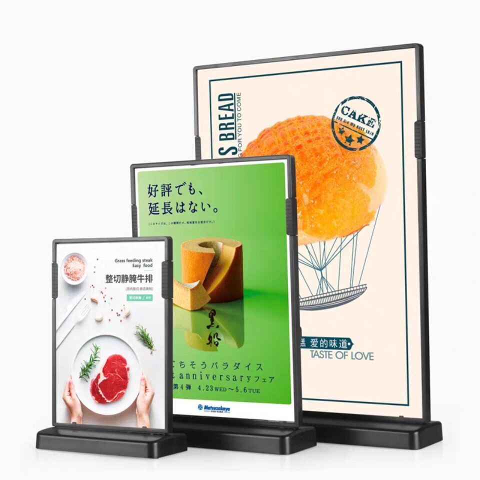 A4 Plastic T / L Shape Table Sign Holder Menu Sign Holder Stands For Tables Restaurants Sign Board for Stores