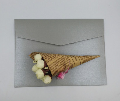 Sobres de papel perlado multicolor exquisito, 50 piezas, 23x16cm, invitación de negocios, sobres de invitación de de boda: silver