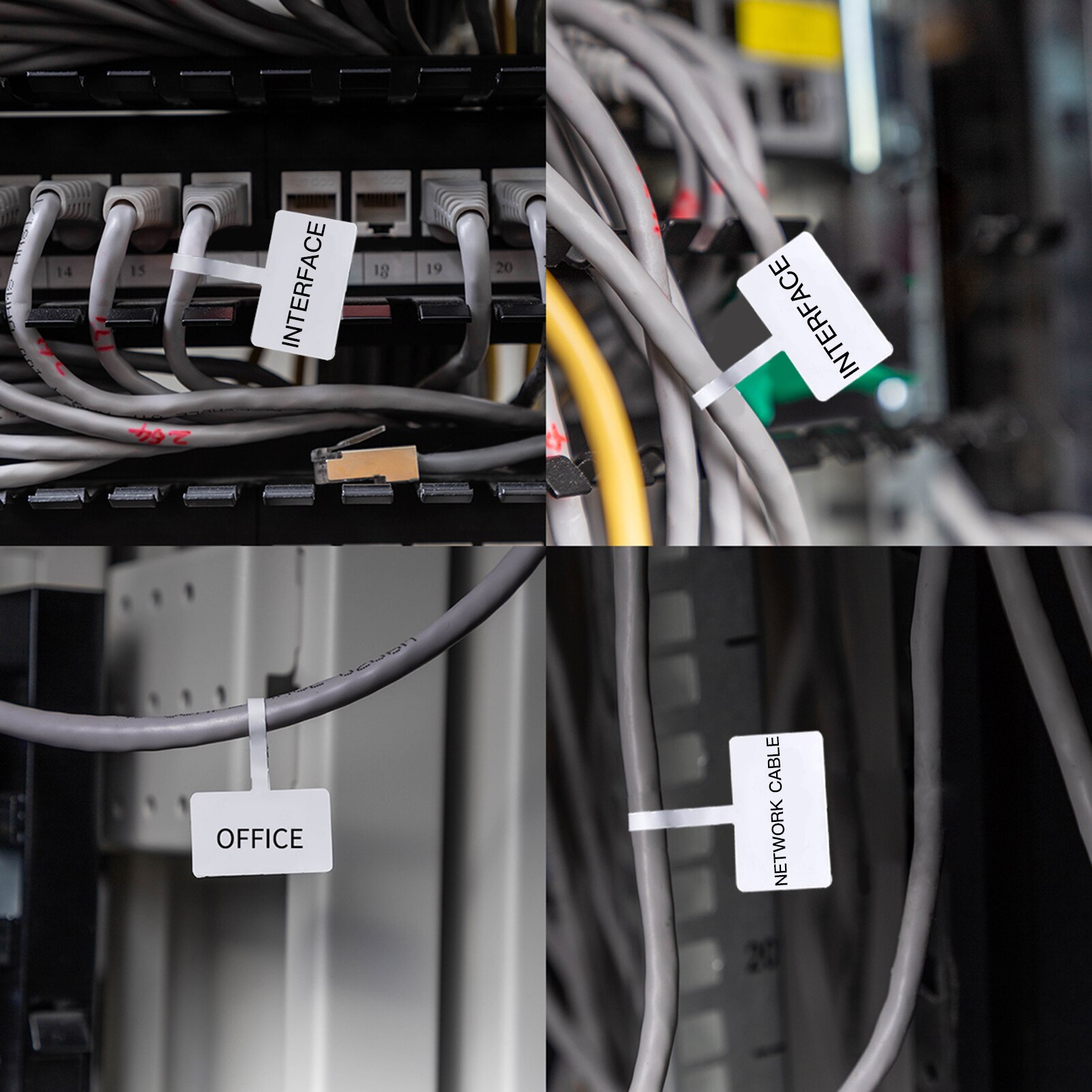 Aibecy 130sheets/roll T-Shape Cable Label Paper Self-Adhesive Jewelry Label Paper Thermal Printing Paper for Thermal Printers