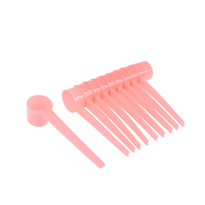 Cucharas medidoras de 5g, cuchara medidora de café, proteína, leche en polvo, utensilios de cocina para el hogar, cuchara medidora de plástico DIY, 10 Uds.: Amarillo claro