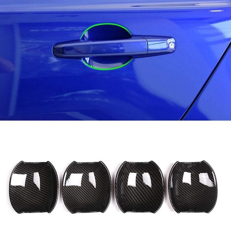 Bil kulfiber side dørhåndtag skål dækning trim udvendigt tilbehør bil styling klistermærke til jaguar xe xf