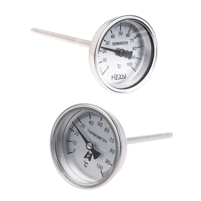 Stainless Steel Bi-metallic Thermometer 1/4PT Thread L=100mm 0~50~300℃ WSS-303 B95A