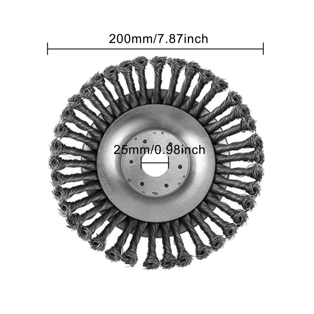 15cm/20cm Bowl Type Twisted Wire Wire Wheel Weeding Machine Supporting Disc Type Twisted Wire Brush Garden Weeding Brush: 200mm