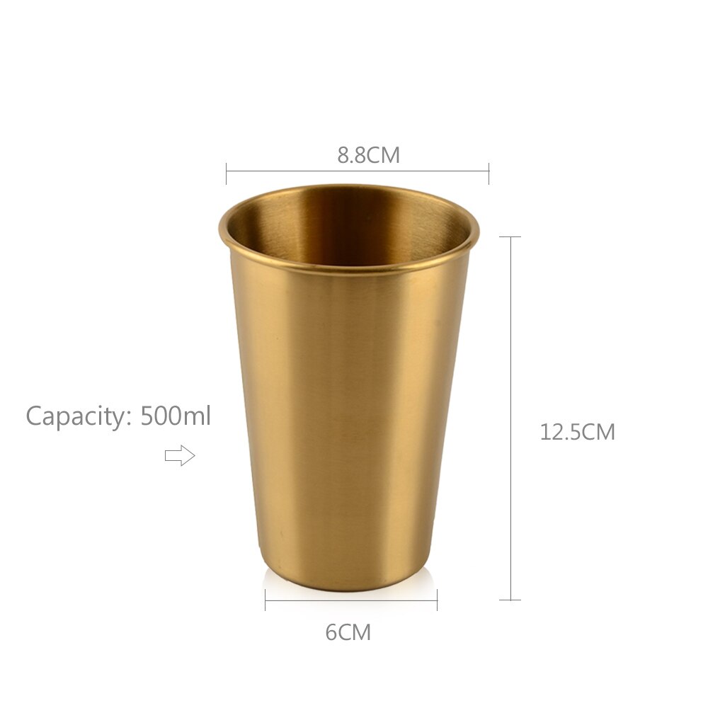 Rvs Cups 500 ml Pint bier Drinken Cups Nordic retro stijl Metalen Drinkware Enkele Muur Water Cup voor Kinderen en Volwassenen