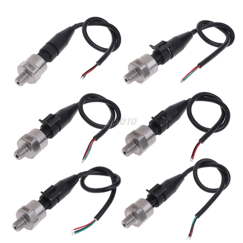 Dc5v 1/8 npt trykkomformersensor sensor rustfritt stål olje luft vann 30/100/150/200/300/500 psi  s03