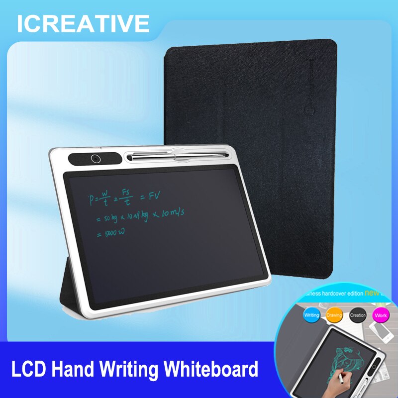 Lcd Hand Schrijven Whiteboard 10 Inch Elektronische Notepad Met Faux Leather Case Elektronische Tekening Doard Voor Werk En Studie