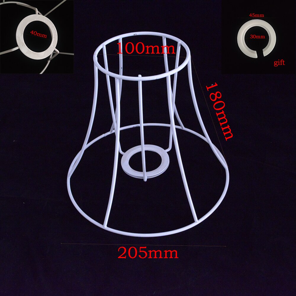 Xianfan Circular Lampshade Frame Ring 17/23.5/25.5cm Diameter Lamp Light Shade DIY Making Kit Set Iron E27 Lampshade Frame: 100 and 205 and 180