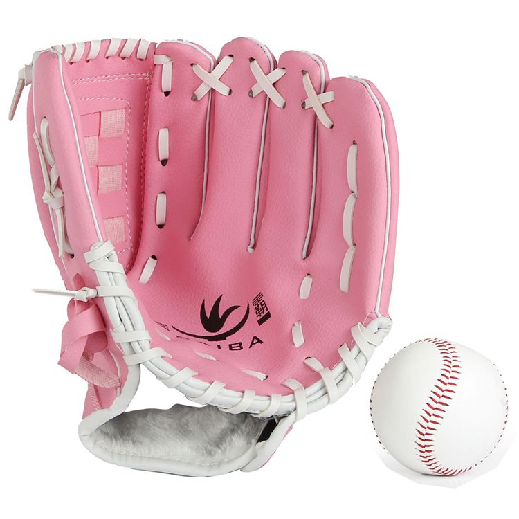 For Children 10.5&quot; Artificial leather Pitcher gloves Baseball gloves: Pink