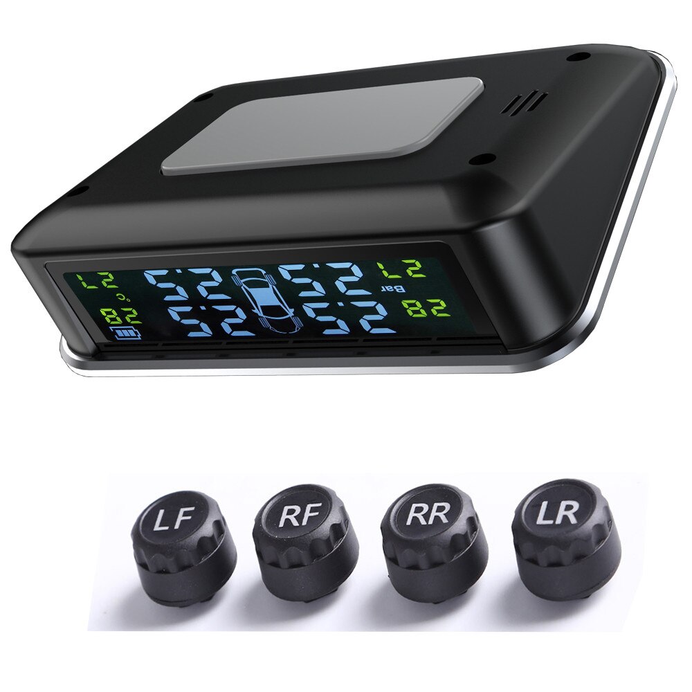 Sikeo Smart Car TPMS Tire Pressure Monitoring System Solar Power Digital TMPS LCD Display USB Auto Security Alarm Tire Pressure