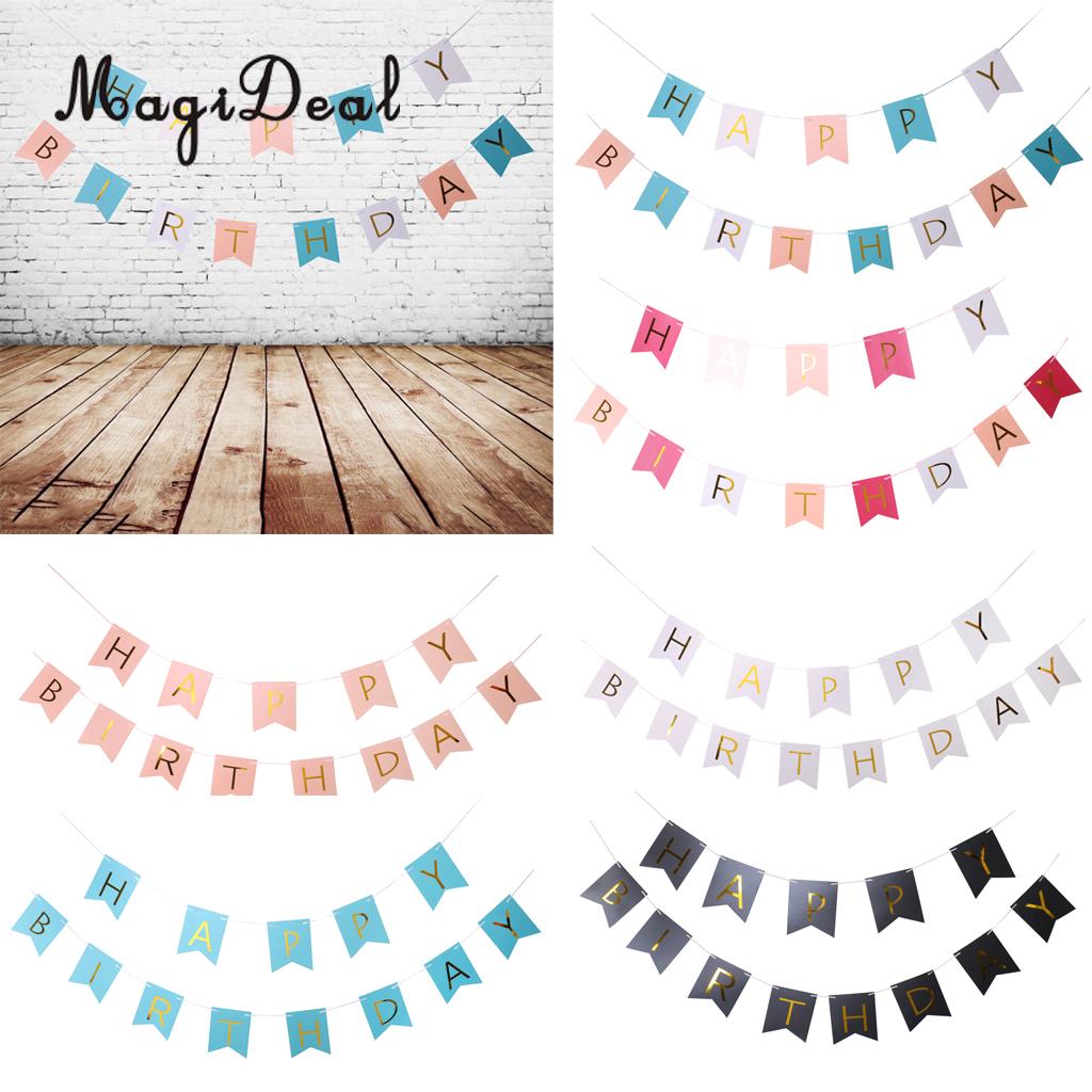 Magideal tillykke med fødselsdagen bogstaver vimpel bunting banner guirlande skilt hængende dekoration foto rekvisit