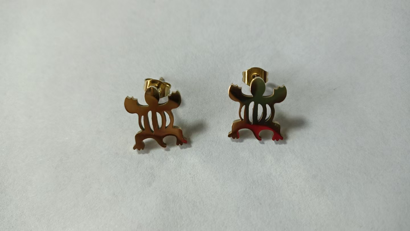 Charms brugerdefinerede afrikanske adinkra symboler vedhæng øreringe til kvinder gye nyame rustfrit stål charme etniske smykker ghanesiske: Sølv / Antik forgyldt