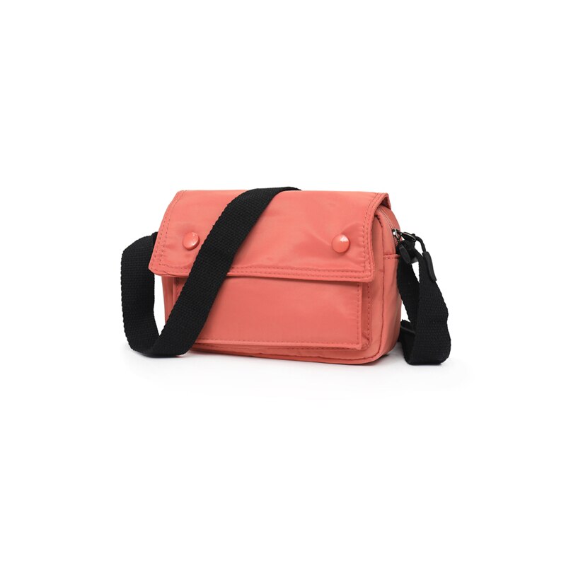 de primavera Mini bolso de hombro de Verde naranja pequeño bolso cuadrado de las señoras Oxford Cloth Flip Over Bag