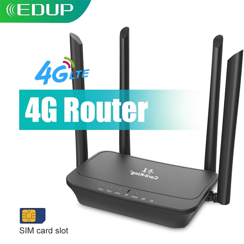Edup Wifi Router 300Mbps Draadloze Wifi Dongle 4G Lte Met Sim Slot Mini Draagbare Mobiele Hotspot Router Externe antennes Thuis