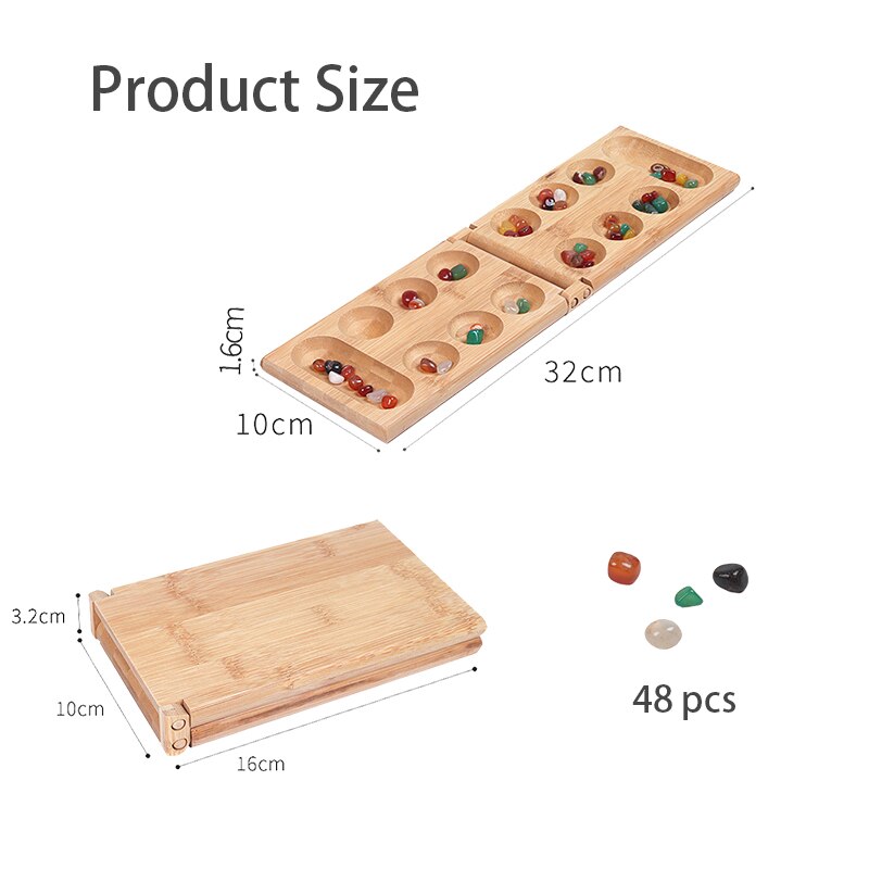 Mancala Afrikaanse Gem Schaken Klassieke Strategie Puzzel Speelgoed Party Game Vouwen Schaakbord Kinderen Educatief Logisch Denken Speelgoed: Light Grey