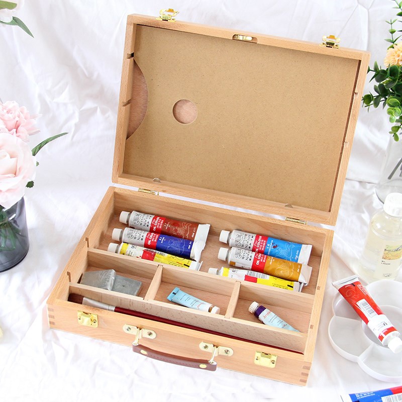 Ölfarbe Koffer Künstler Holz Tisch Kasten Staffelei Malerei Kasten tragbar Schreibtisch Skizze Malerei Hardware- Kunst Liefert freundlicher