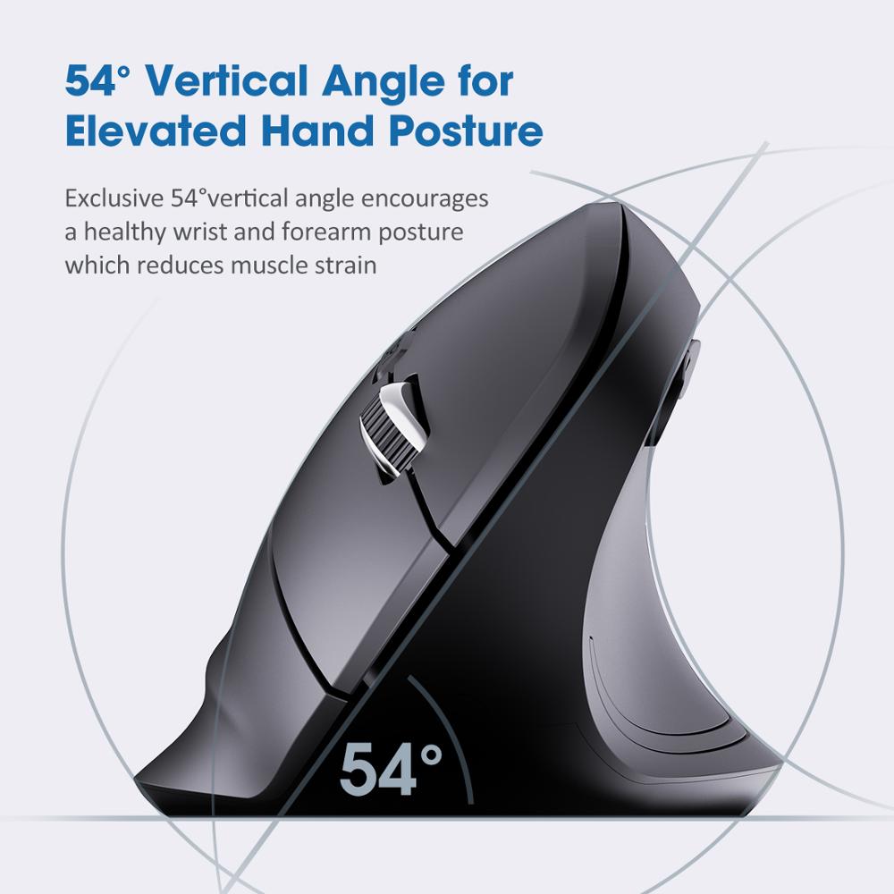 VicTsing PC134 2.4G Wireless Vertical Mouse Ergonomic High Precision Optical Mouse 6 Buttons Adjustable 2400DPI For Computer PC